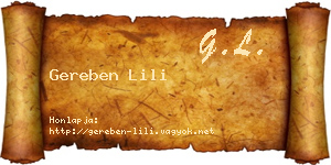 Gereben Lili névjegykártya